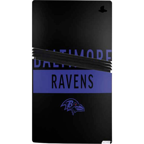 NFL Baltimore Ravens Black Performance Series PS5 Pro Console Skin