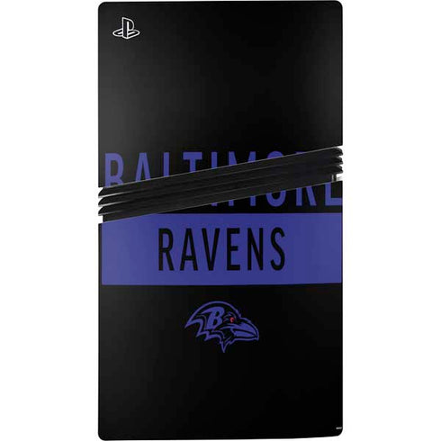 NFL Baltimore Ravens Black Performance Series PS5 Pro Disk Bundle Skin