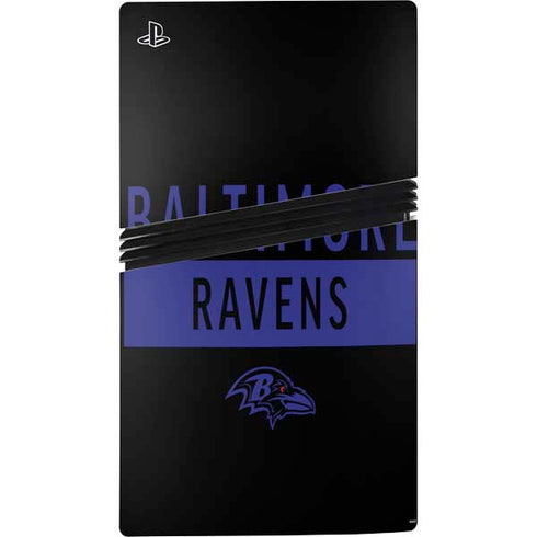 NFL Baltimore Ravens Black Performance Series PS5 Pro Disk Console Skin