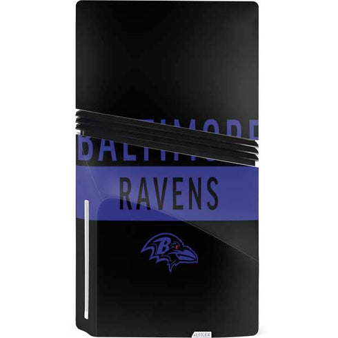 NFL Baltimore Ravens Black Performance Series PS5 Pro Disk Console Skin