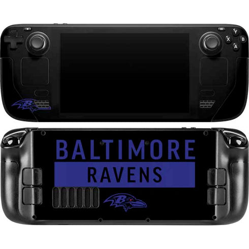 NFL Baltimore Ravens Black Performance Series Steam Deck Handheld Gaming Computer OLED Skin