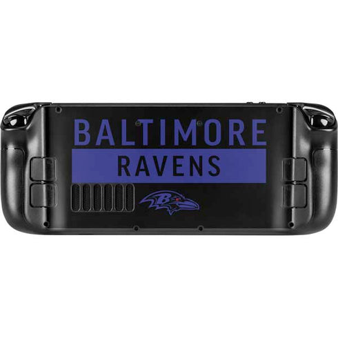 NFL Baltimore Ravens Black Performance Series Steam Deck Handheld Gaming Computer Skin