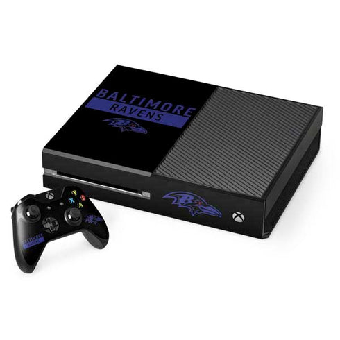 NFL Baltimore Ravens Black Performance Series Xbox One Console and Controller Bundle Skin