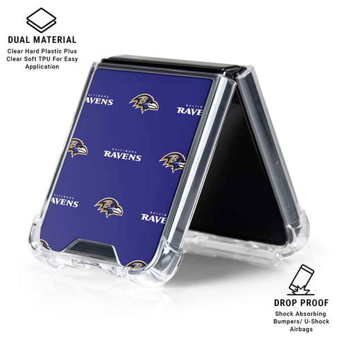 NFL Baltimore Ravens Blitz Series Galaxy Z Flip6 Clear Case