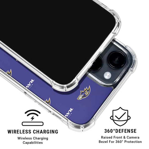 NFL Baltimore Ravens Blitz Series iPhone 15 Clear Case