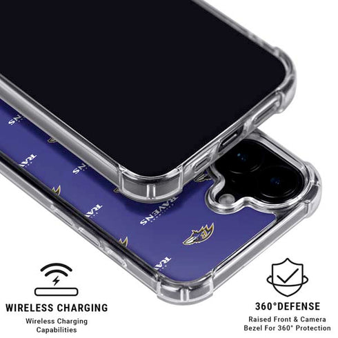 NFL Baltimore Ravens Blitz Series iPhone 16 Plus Clear Case