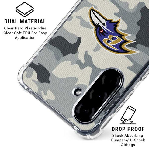 NFL Baltimore Ravens Camo Galaxy A36 5G Clear Case