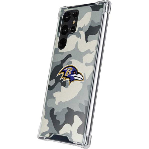 NFL Baltimore Ravens Camo Galaxy S23 Ultra Clear Case