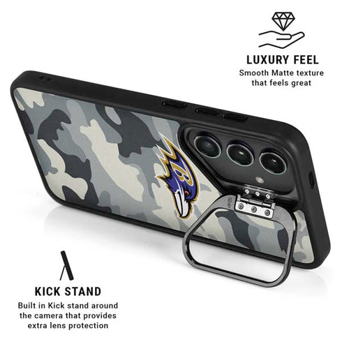 NFL Baltimore Ravens Camo Galaxy S24 Ultra Kickstand Case