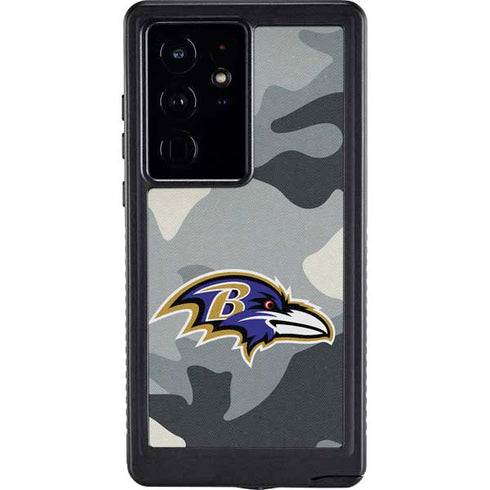 NFL Baltimore Ravens Camo Galaxy S24 Ultra Waterproof Case