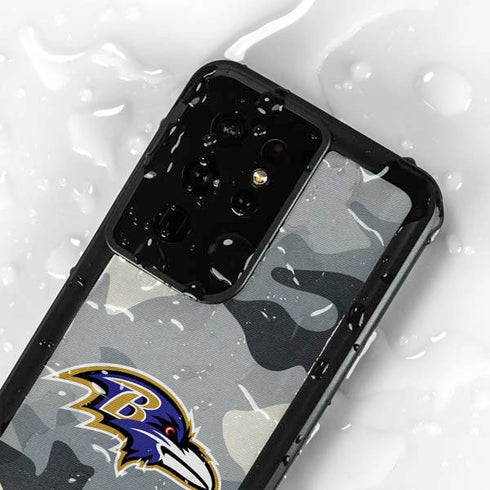 NFL Baltimore Ravens Camo Galaxy S24 Ultra Waterproof Case