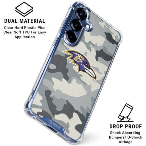 NFL Baltimore Ravens Camo Galaxy S25 Clear Case
