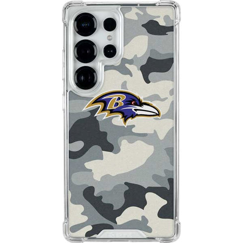 NFL Baltimore Ravens Camo Galaxy S25 Ultra Clear Case