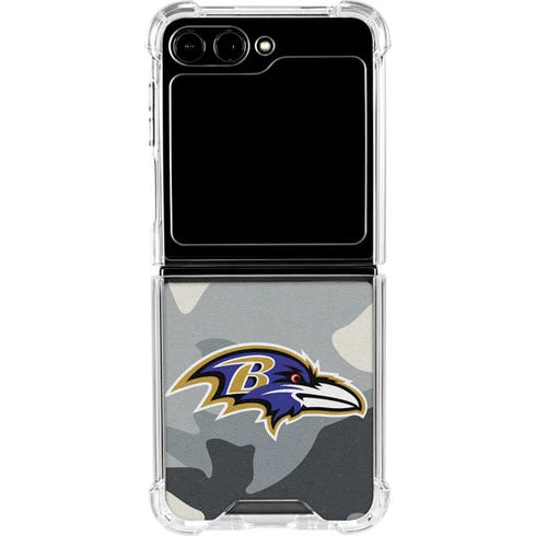 NFL Baltimore Ravens Camo Galaxy Z Flip6 Clear Case