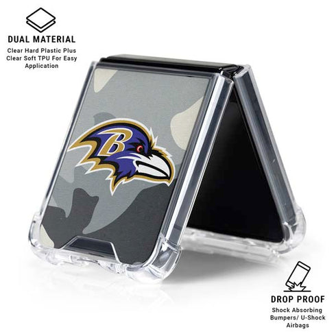 NFL Baltimore Ravens Camo Galaxy Z Flip6 Clear Case
