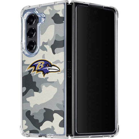 NFL Baltimore Ravens Camo Galaxy Z Fold5 5G Clear Case