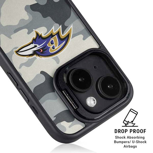 NFL Baltimore Ravens Camo iPhone 13 Kickstand Case