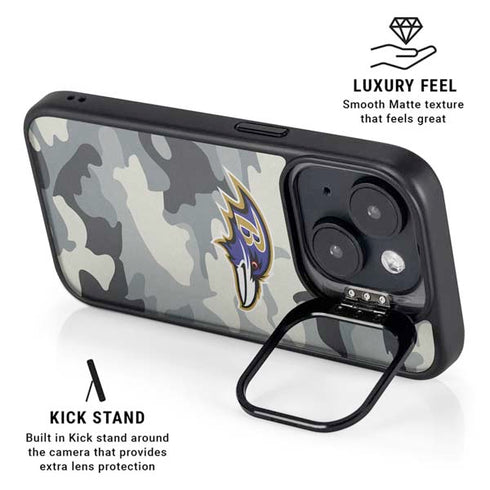 NFL Baltimore Ravens Camo iPhone 14 Plus Kickstand Case