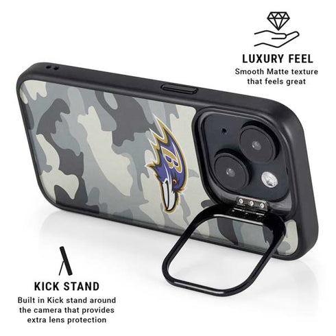 NFL Baltimore Ravens Camo iPhone 15 Plus Kickstand Case