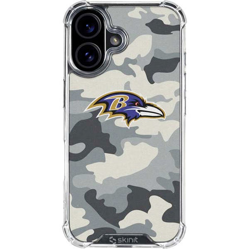 NFL Baltimore Ravens Camo iPhone 16 Clear Case