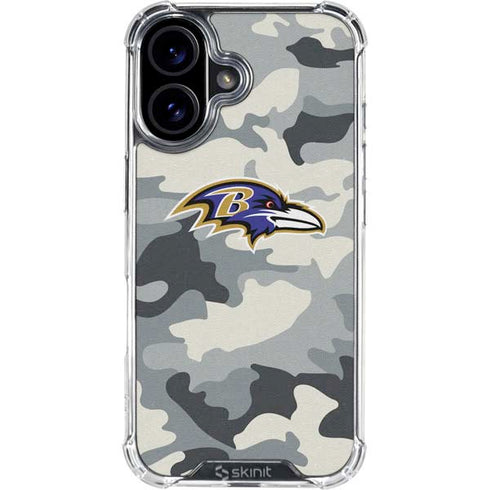 NFL Baltimore Ravens Camo iPhone 16 Plus Clear Case