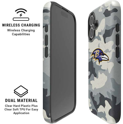 NFL Baltimore Ravens Camo iPhone 16 Plus Magsafe Impact Case