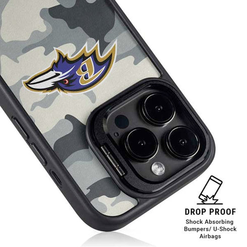 NFL Baltimore Ravens Camo iPhone 16 Pro Kickstand Case
