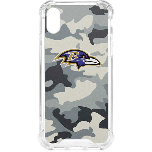 NFL Baltimore Ravens Camo iPhone XS Clear Case