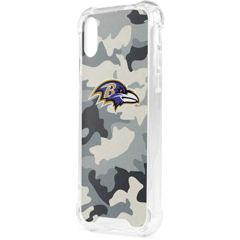 NFL Baltimore Ravens Camo iPhone XS Clear Case
