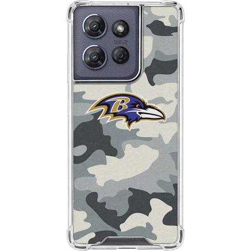 NFL Baltimore Ravens Camo Moto G 5G (2025) Clear Case