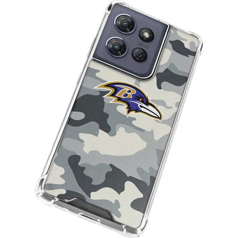 NFL Baltimore Ravens Camo Moto G 5G (2025) Clear Case