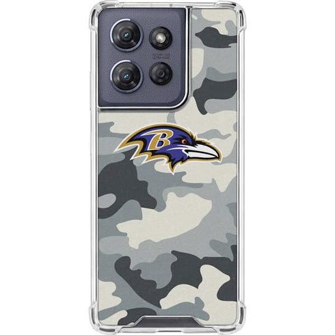NFL Baltimore Ravens Camo Moto G Play 5G (2025) Clear Case