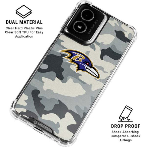 NFL Baltimore Ravens Camo Moto G Power 5G (2024) Clear Case