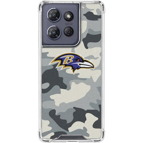 NFL Baltimore Ravens Camo Moto G Stylus 5G (2025) Clear Case