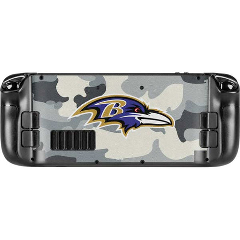 NFL Baltimore Ravens Camo Steam Deck Handheld Gaming Computer Skin