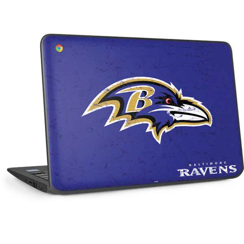 NFL Baltimore Ravens Distressed HP Chromebook Skin