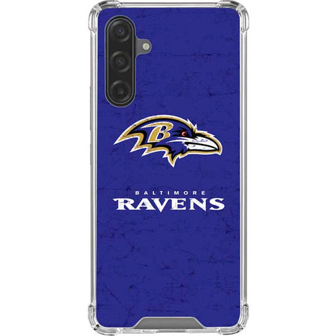 NFL Baltimore Ravens Distressed Galaxy A17 Clear Case