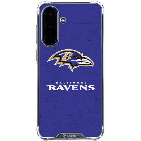 NFL Baltimore Ravens Distressed Galaxy A36 5G Clear Case