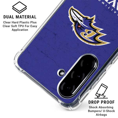 NFL Baltimore Ravens Distressed Galaxy A36 5G Clear Case