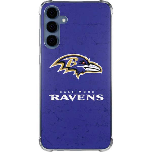 NFL Baltimore Ravens Distressed Galaxy A55 5G Clear Case