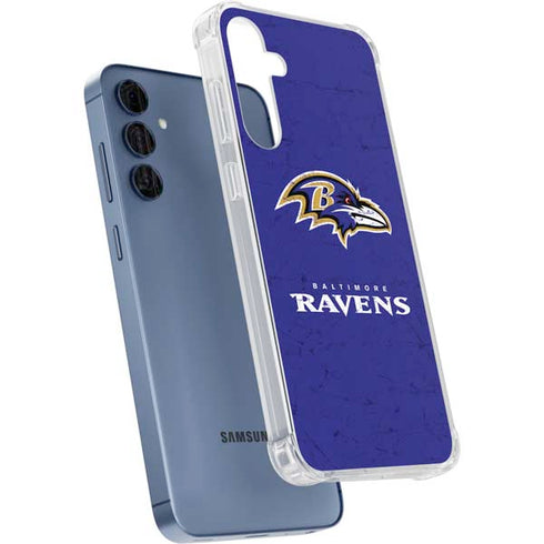 NFL Baltimore Ravens Distressed Galaxy A55 5G Clear Case