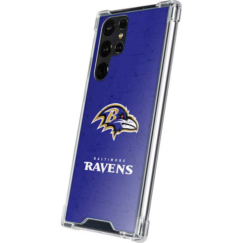 NFL Baltimore Ravens Distressed Galaxy S23 Ultra Clear Case