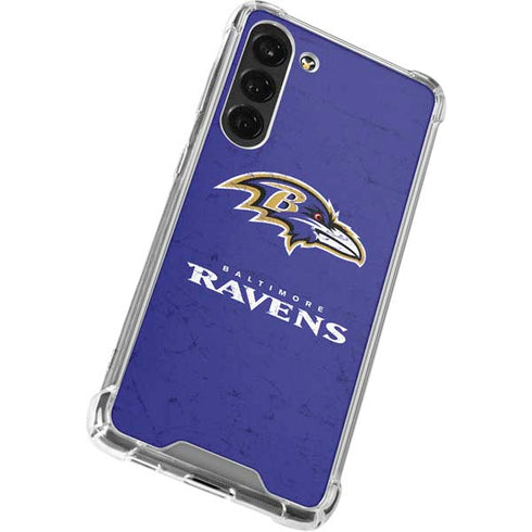 NFL Baltimore Ravens Distressed Galaxy S24 FE Clear Case