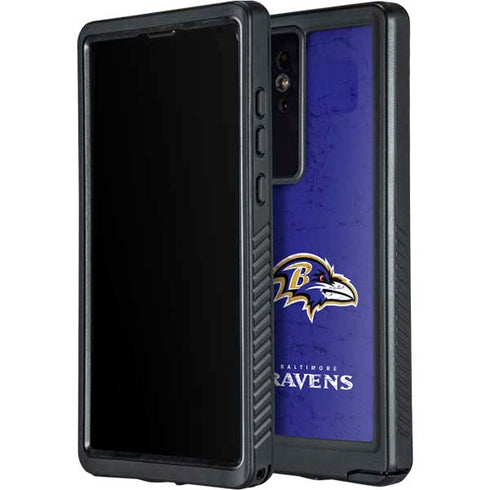 NFL Baltimore Ravens Distressed Galaxy S24 Ultra Waterproof Case