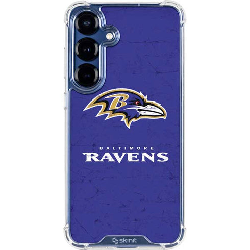 NFL Baltimore Ravens Distressed Galaxy S25 Clear Case