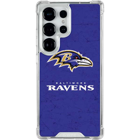 NFL Baltimore Ravens Distressed Galaxy S25 Ultra Clear Case