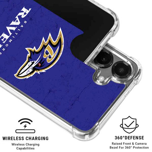 NFL Baltimore Ravens Distressed Galaxy S26 Clear Case