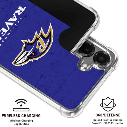 NFL Baltimore Ravens Distressed Galaxy S26 Plus Clear Case