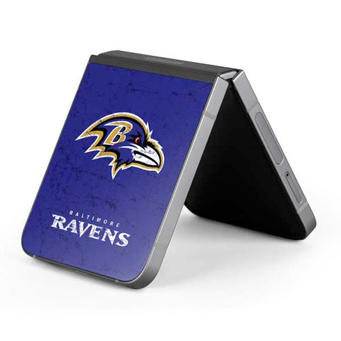 NFL Baltimore Ravens Distressed Galaxy Z Flip6 Skin