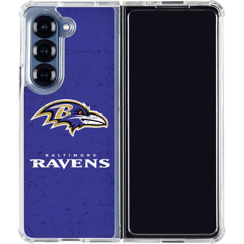 NFL Baltimore Ravens Distressed Galaxy Z Fold6 Clear Case